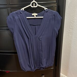 Joie Deep Blue Pleated Women's Blouse